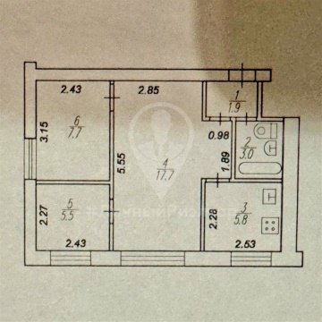 2-к квартира, 1/4 эт., 41м²